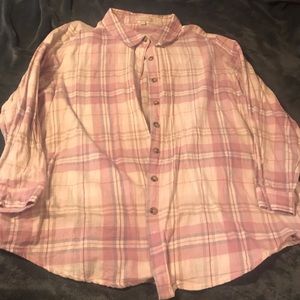 Light pink and light purple flannel